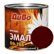 Эмаль ПФ-266 красно-коричневая 1,8 кг "Диво"